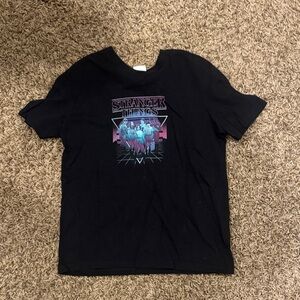 Stranger Things Black Graphic T-Shirt